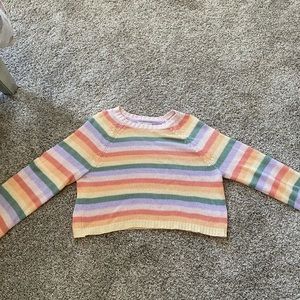 American Eagle Pullover Pastel Striped Sweater